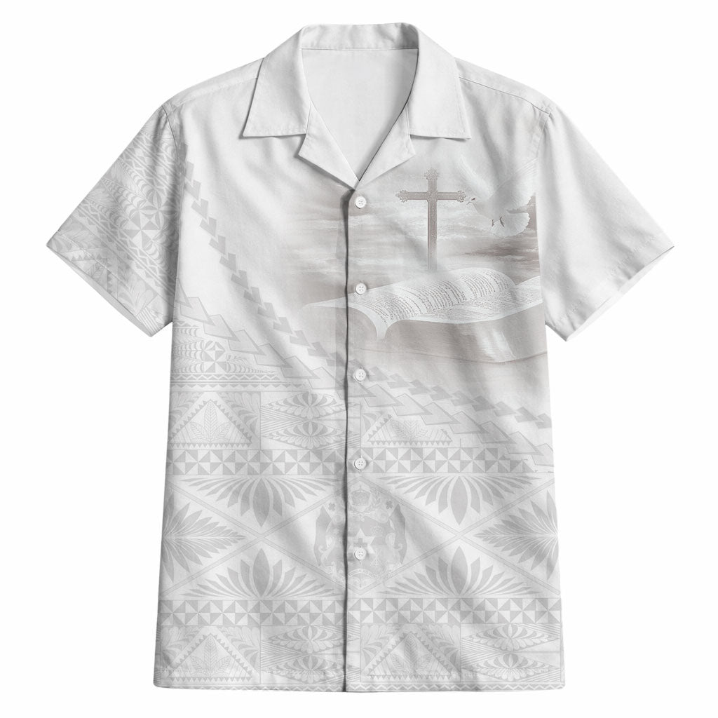 Tonga White Sunday Fakame Hawaiian Shirt Tokelaufeletoa Kupesi LT7 White - Polynesian Pride