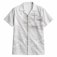 Tonga White Sunday Fakame Hawaiian Shirt Tokelaufeletoa Kupesi LT7 White - Polynesian Pride