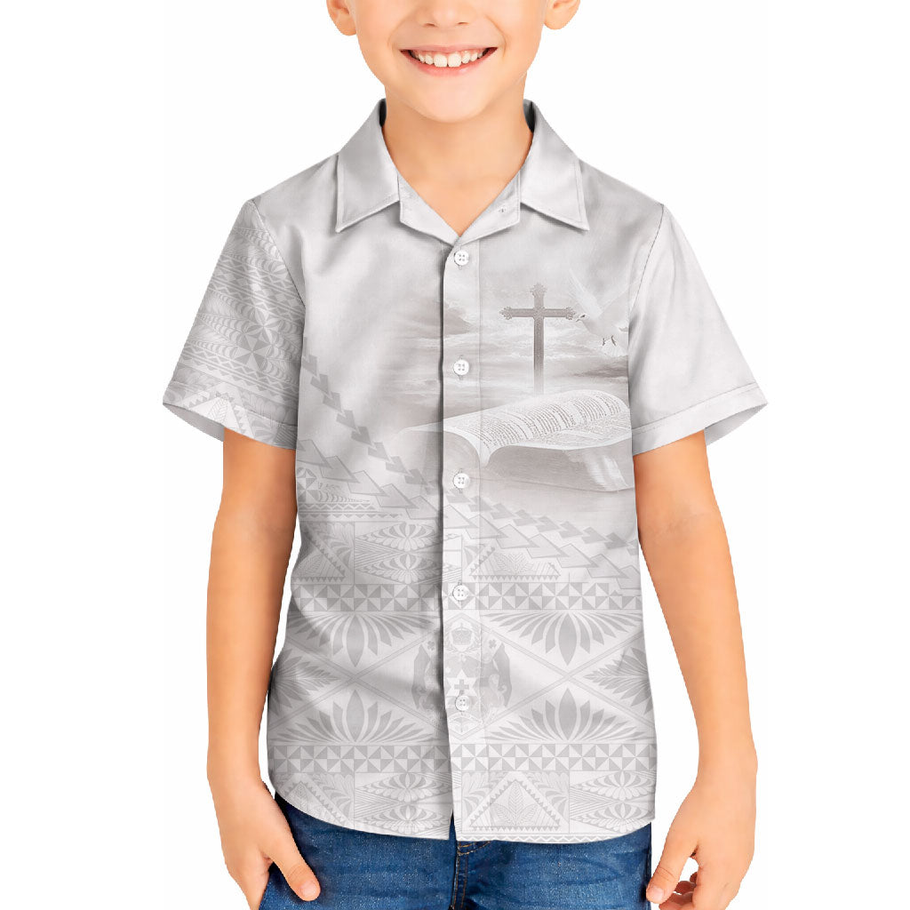 Tonga White Sunday Fakame Hawaiian Shirt Tokelaufeletoa Kupesi LT7 - Polynesian Pride