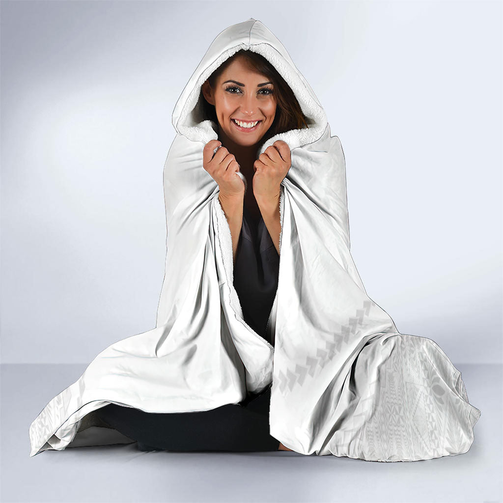 Tonga White Sunday Fakame Hooded Blanket Tokelaufeletoa Kupesi LT7 - Polynesian Pride