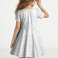 Tonga White Sunday Fakame Kid Short Sleeve Dress Tokelaufeletoa Kupesi LT7 - Polynesian Pride