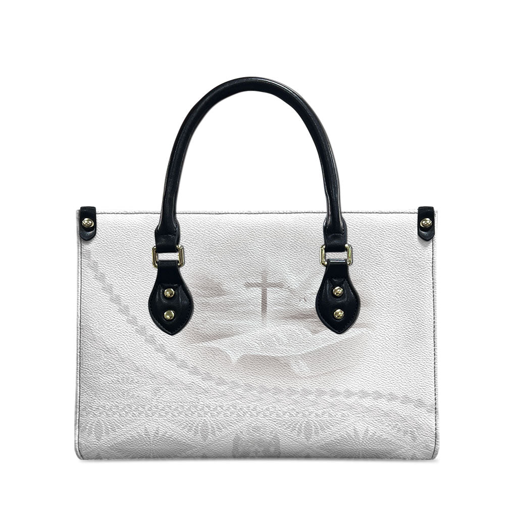 Tonga White Sunday Fakame Leather Bag Tokelaufeletoa Kupesi LT7 - Polynesian Pride