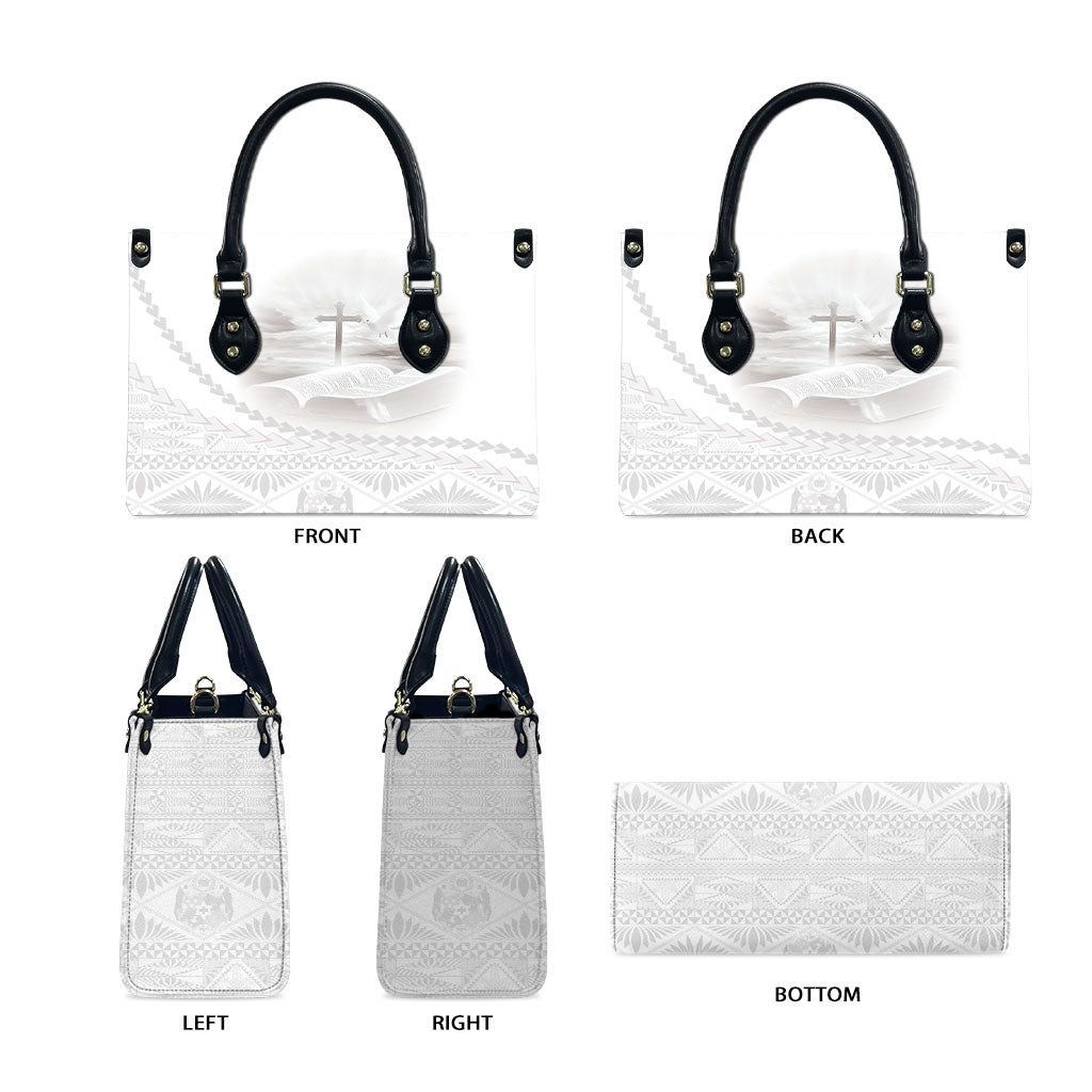 Tonga White Sunday Fakame Leather Bag Tokelaufeletoa Kupesi LT7 - Polynesian Pride