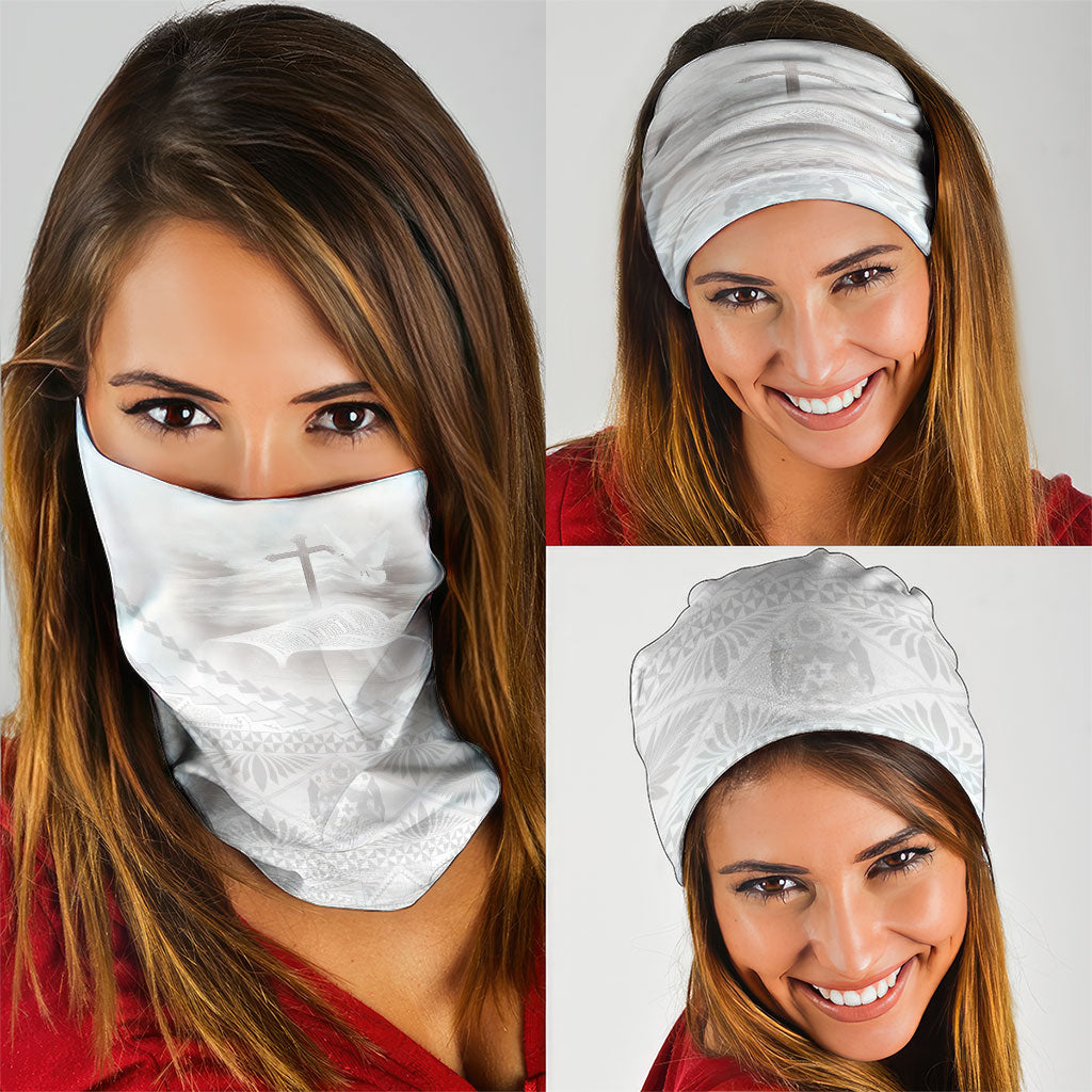 Tonga White Sunday Fakame Neck Gaiter Tokelaufeletoa Kupesi
