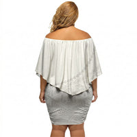 Tonga White Sunday Fakame Off Shoulder Short Dress Tokelaufeletoa Kupesi LT7 - Polynesian Pride