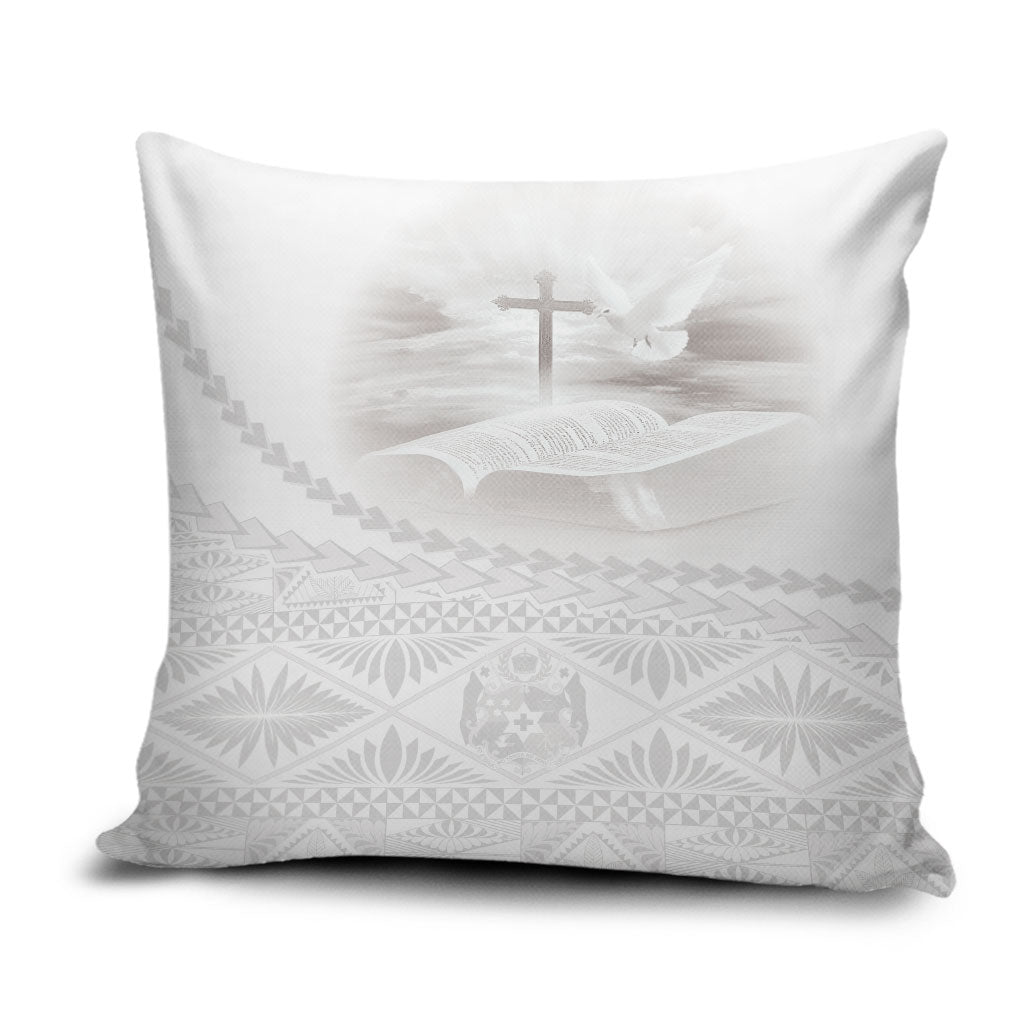 Tonga White Sunday Fakame Pillow Cover Tokelaufeletoa Kupesi LT7 White - Polynesian Pride