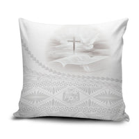 Tonga White Sunday Fakame Pillow Cover Tokelaufeletoa Kupesi LT7 White - Polynesian Pride