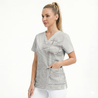 Tonga White Sunday Fakame Scrub Top Tokelaufeletoa Kupesi LT7 - Polynesian Pride