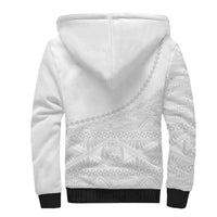 Tonga White Sunday Fakame Sherpa Hoodie Tokelaufeletoa Kupesi LT7 - Polynesian Pride