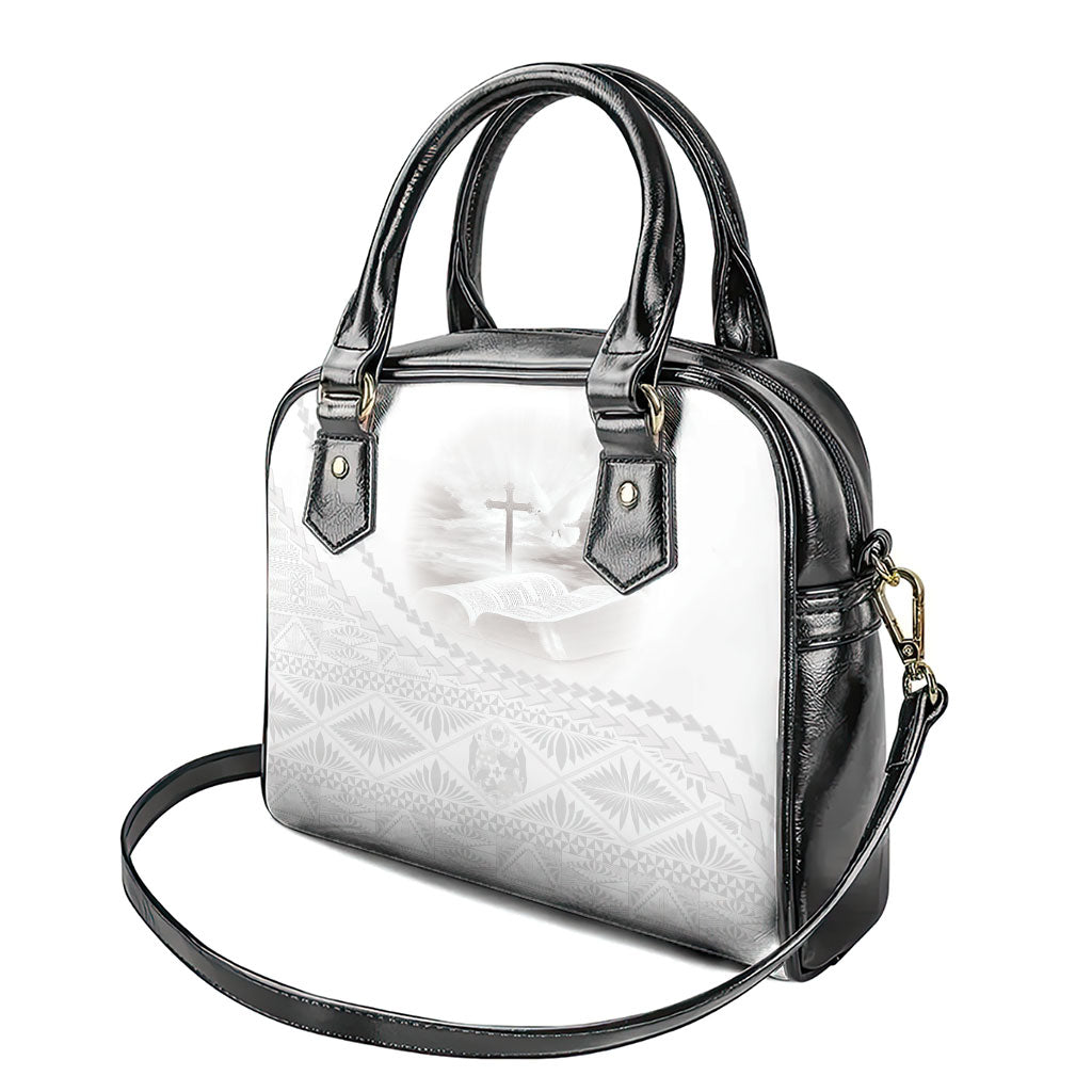 Tonga White Sunday Fakame Shoulder Handbag Tokelaufeletoa Kupesi LT7 - Polynesian Pride