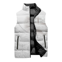 Tonga White Sunday Fakame Sleeveless Puffer Jacket Tokelaufeletoa Kupesi LT7 - Polynesian Pride