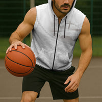 Tonga White Sunday Fakame Sleeveless Zip Hoodie Tokelaufeletoa Kupesi LT7 - Polynesian Pride