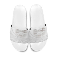 Tonga White Sunday Fakame Slide Sandals Tokelaufeletoa Kupesi