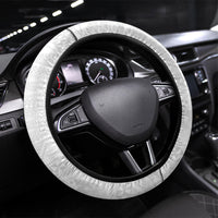 Tonga White Sunday Fakame Steering Wheel Cover Tokelaufeletoa Kupesi LT7 Universal Fit White - Polynesian Pride