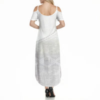 Tonga White Sunday Fakame Summer Maxi Dress Tokelaufeletoa Kupesi LT7 - Polynesian Pride