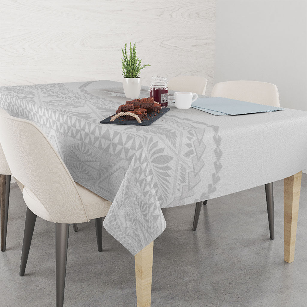 Tonga White Sunday Fakame Tablecloth Tokelaufeletoa Kupesi LT7 - Polynesian Pride