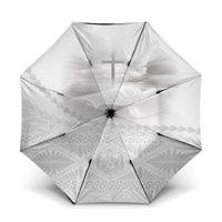 Tonga White Sunday Fakame Umbrella Tokelaufeletoa Kupesi LT7 One Size Folded 11.42 inch Opened Diameter 37.4 inch White - Polynesian Pride