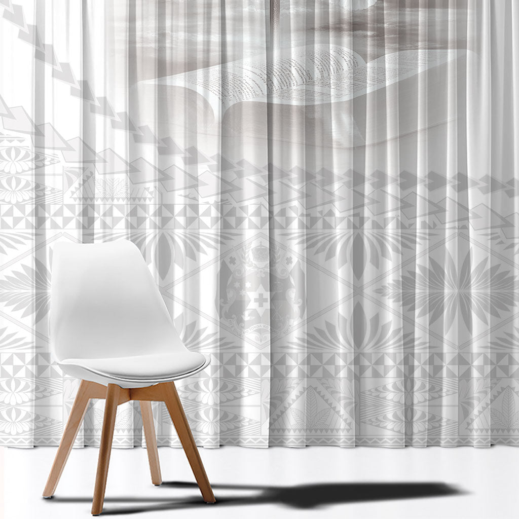 Tonga White Sunday Fakame Window Curtain Tokelaufeletoa Kupesi LT7 - Polynesian Pride