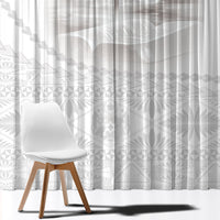 Tonga White Sunday Fakame Window Curtain Tokelaufeletoa Kupesi LT7 - Polynesian Pride