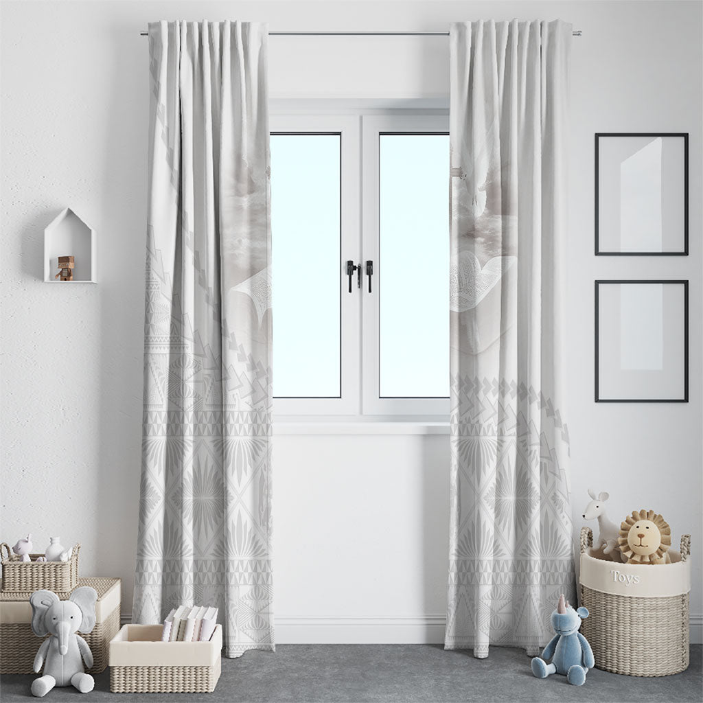 Tonga White Sunday Fakame Window Curtain Tokelaufeletoa Kupesi LT7 - Polynesian Pride