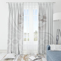 Tonga White Sunday Fakame Window Curtain Tokelaufeletoa Kupesi LT7 - Polynesian Pride