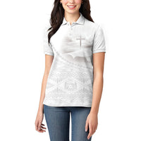Tonga White Sunday Fakame Women Polo Shirt Tokelaufeletoa Kupesi LT7 - Polynesian Pride