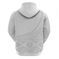 Tonga White Sunday Fakame Zip Hoodie Tokelaufeletoa Kupesi LT7 - Polynesian Pride