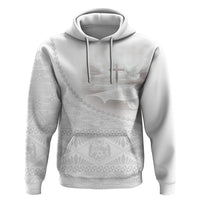 Tonga White Sunday Fakame Zip Hoodie Tokelaufeletoa Kupesi LT7 Pullover Hoodie White - Polynesian Pride