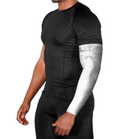 Niue White Sunday Tapu Fanau Arm Sleeves Fiti Pua Mix Hiapo Tapa LT7 - Polynesian Pride