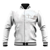 Niue White Sunday Tapu Fanau Baseball Jacket Fiti Pua Mix Hiapo Tapa LT7 Unisex White - Polynesian Pride