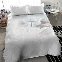 Niue White Sunday Tapu Fanau Bedding Set Fiti Pua Mix Hiapo Tapa LT7 - Polynesian Pride