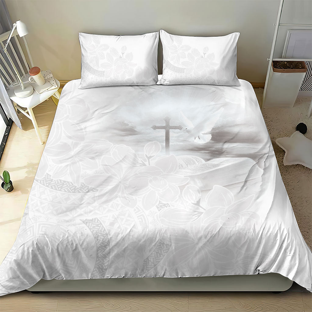 Niue White Sunday Tapu Fanau Bedding Set Fiti Pua Mix Hiapo Tapa LT7 - Polynesian Pride