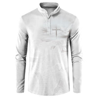 Niue White Sunday Tapu Fanau Button Sweatshirt Fiti Pua Mix Hiapo Tapa LT7 White - Polynesian Pride
