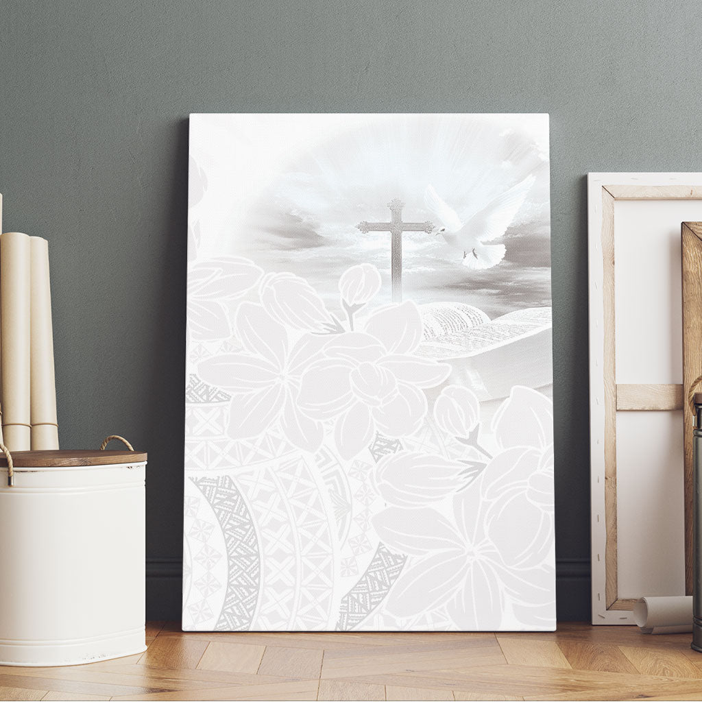 Niue White Sunday Tapu Fanau Canvas Wall Art Fiti Pua Mix Hiapo Tapa LT7 - Polynesian Pride