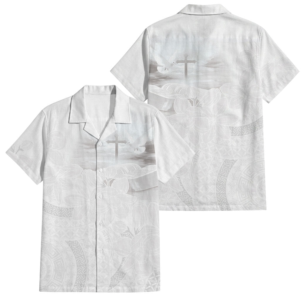 Niue White Sunday Tapu Fanau Family Matching Summer Maxi Dress and Hawaiian Shirt Fiti Pua Mix Hiapo Tapa