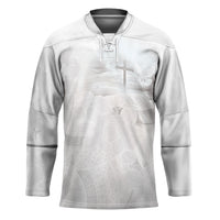 Niue White Sunday Tapu Fanau Hockey Jersey Fiti Pua Mix Hiapo Tapa LT7 Unisex White - Polynesian Pride
