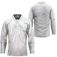 Niue White Sunday Tapu Fanau Hockey Jersey Fiti Pua Mix Hiapo Tapa LT7 - Polynesian Pride