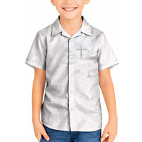 Niue White Sunday Tapu Fanau Kid Hawaiian Shirt Fiti Pua Mix Hiapo Tapa LT7 Kid White - Polynesian Pride