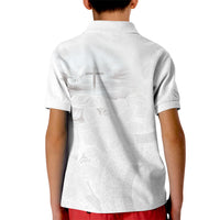 Niue White Sunday Tapu Fanau Kid Polo Shirt Fiti Pua Mix Hiapo Tapa LT7 - Polynesian Pride