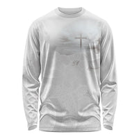 Niue White Sunday Tapu Fanau Long Sleeve Shirt Fiti Pua Mix Hiapo Tapa LT7 Unisex White - Polynesian Pride