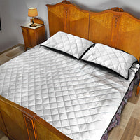 Niue White Sunday Tapu Fanau Quilt Bed Set Fiti Pua Mix Hiapo Tapa LT7 - Polynesian Pride