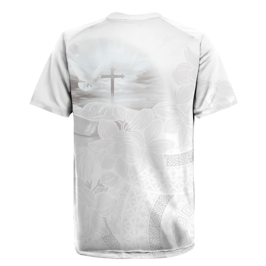 Niue White Sunday Tapu Fanau Rugby Jersey Fiti Pua Mix Hiapo Tapa LT7 - Polynesian Pride