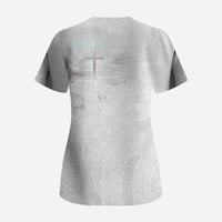 Niue White Sunday Tapu Fanau Scrub Top Fiti Pua Mix Hiapo Tapa