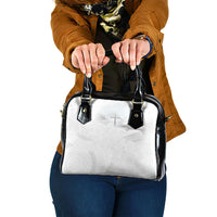Niue White Sunday Tapu Fanau Shoulder Handbag Fiti Pua Mix Hiapo Tapa LT7 One Size White - Polynesian Pride