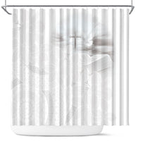 Niue White Sunday Tapu Fanau Shower Curtain Fiti Pua Mix Hiapo Tapa LT7 White - Polynesian Pride
