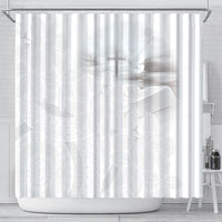 Niue White Sunday Tapu Fanau Shower Curtain Fiti Pua Mix Hiapo Tapa LT7 - Polynesian Pride