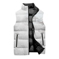 Niue White Sunday Tapu Fanau Sleeveless Puffer Jacket Fiti Pua Mix Hiapo Tapa LT7 - Polynesian Pride