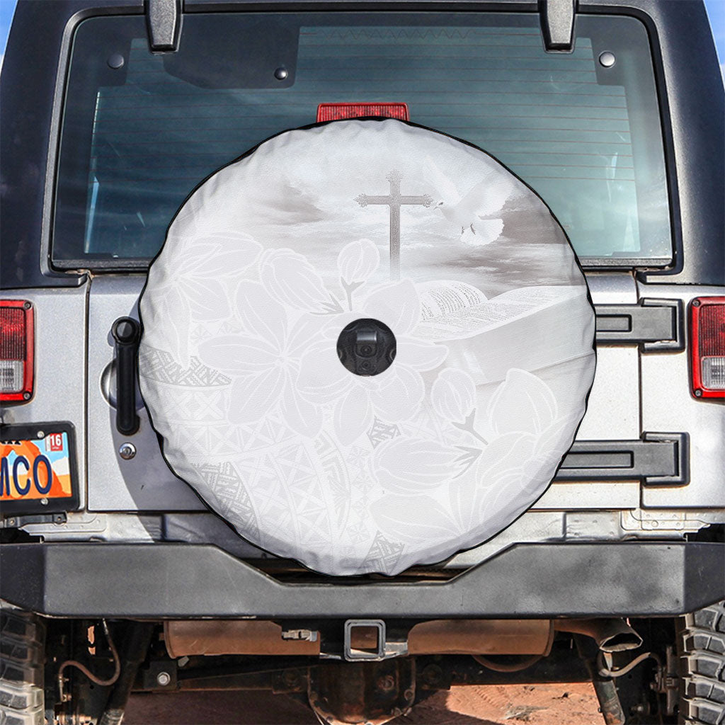 Niue White Sunday Tapu Fanau Spare Tire Cover Fiti Pua Mix Hiapo Tapa
