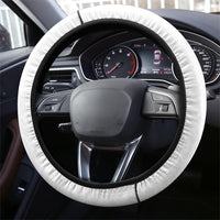 Niue White Sunday Tapu Fanau Steering Wheel Cover Fiti Pua Mix Hiapo Tapa
