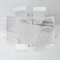 Niue White Sunday Tapu Fanau Tablecloth Fiti Pua Mix Hiapo Tapa LT7 White - Polynesian Pride